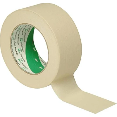 Image of 3M 201E General Use Masking Tape, 24 mm x 50 m, Beige (Pack of 9)