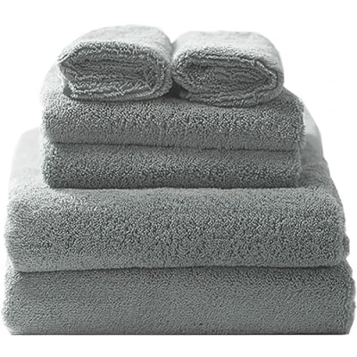 Image of Glart 49M4G premium quality absorbent microfibre hand towels. Easily dries skin and hair just by dabbing. Set of 6, colour: grey