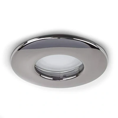 Image of MiniSun Fire Rated Bathroom/Shower IP65 Black Chrome Domed GU10 Ceiling Downlight
