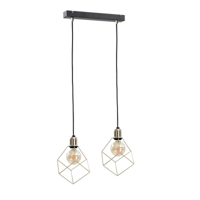 Image of Taho Bar Pendant Ceiling Light Gold, 50cm, 2x E27