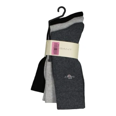 Image of GANT Men&#039;s Shield Socks 3 Pack, Charcoal Melange, 43 45