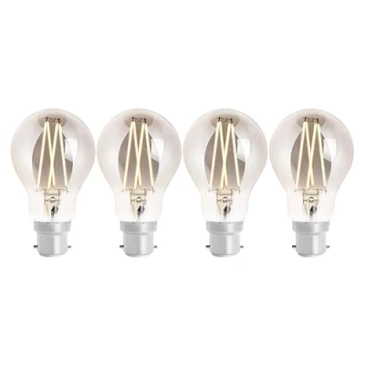 Image of 4lite WiZ Connected A60 Smoky White WiFi LED Smart Bulb B22 Bayonet Cap, 4 Pack