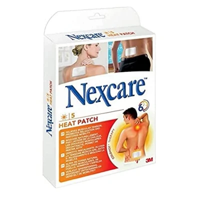 Image of Nexcare Heat Patch, 9,5 cm x 13 cm, 5 Adhesive Patches per Pack, for Muscle Pain Relief, Stiffness or Tension, Local Application on Skin, Lower Back Thermotherapy