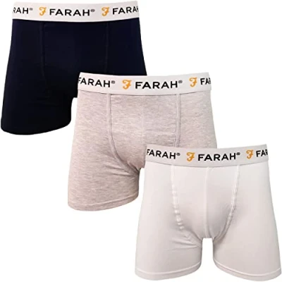 Image of Farah Mens Callow 3 Pack Elasticated Logo Waist Boxers XL Assorted