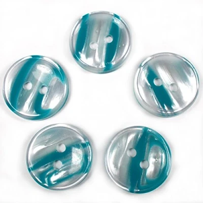 Image of Marble Stripe Humbug Candy Look Round Buttons Pack of 5 (13mm, Turquoise)