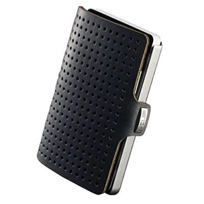 Image of I CLIP Original Mini Wallet with Moneyclip Slim Leather Premium Cardholder AdvantageR Silver Black