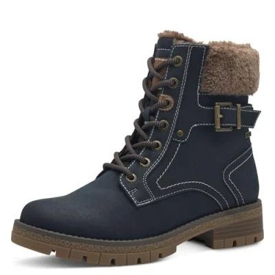 Image of s.Oliver Women&#039;s Wl Lace Boot 5 26297 43 Snow, Navy, UK