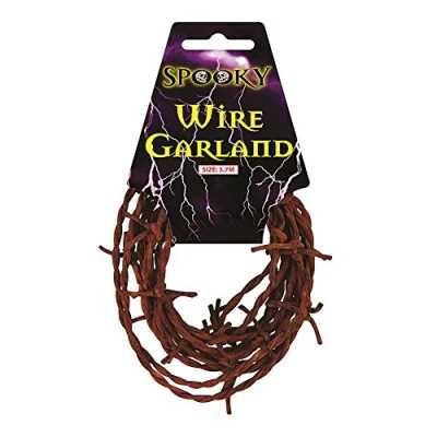 Image of Halloween Fake Rusty Barbed Wire Garland Size: 3.7metres