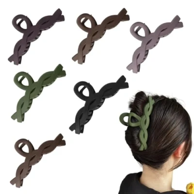 Image of 4.3 Inch Large Hair Claw Clips for Thick Hair,Hair Ponytail Holder Women, Strong Hold Matte Clamps,Fashion Styling Accessories(Matte D 6Pcs)