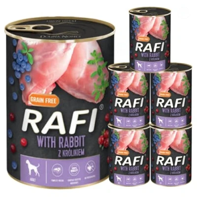 Image of Complete Wet Dog Food: Meat &amp; Natural Ingredients, Grain Free, Immune Boosting Superfoods in Every Flavor! Healthy Tasty Nutrition for All Breeds! (Rabbit, 6x400g)