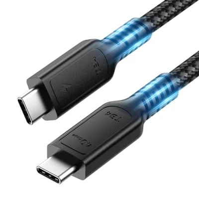 Image of ConnBull Thunderbolt 4 Cable 40Gbps High Speed USB C Supports 240W Fast Charing and 8K@60Hz/ 4K@144Hz Display Compatible with 3/USB Macbook, iPad, More 1M