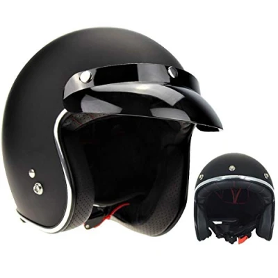 Image of VIPER RS 05 SLIM SKINNY FIT RETRO CUSTOM BOBBER OPEN FACE MOTORCYCLE HELMET MATT BLACK EXTRA LARGE