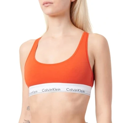 Image of Calvin Klein Jeans UNLINED BRALETTE women&#039;s Sports bras in Red