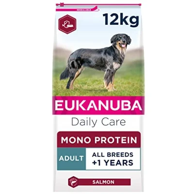 Image of Eukanuba Mono Protein Hypoallergenic Complete Dry Dog Food for Adult Dogs with Salmon 12 kg