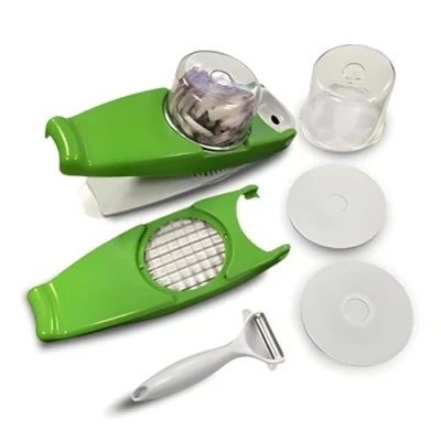 Image of Vegetable Chopper, Onion Mincer Chopper Dicer Mandoline Slicer, Multifunctional Chopping Slicer Dicer, Adjustable &amp; with Storage Container, for Potato