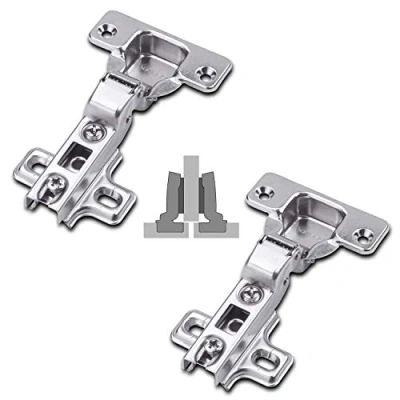 Image of HAFELE 110 Degree Kitchen Cabinet Cupboard Door Hinge Half Overlay with Slide on Arms Automatic Closing Spring Without Soft Close Cushioning, Pack of 2