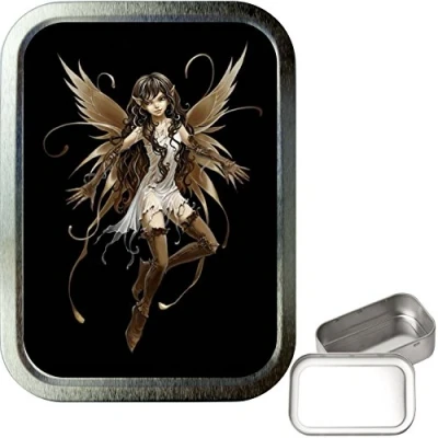 Image of TEEZ Dark Fairy 2oz Silver Tobacco Tin, Baccy Smoking Tin