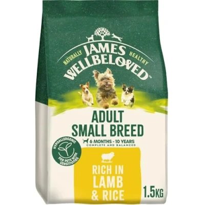 Image of James Wellbeloved Hypoallergenic Dry Dog Food for Adult Small Breed Lamb &amp; Rice 3x1.5 kg