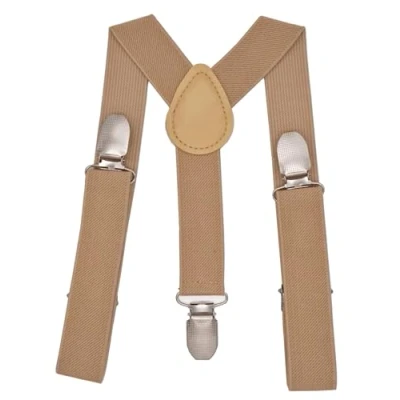 Image of NestNook Kids Braces Y Shape Children Suspenders for Boys Girls (Khaki)