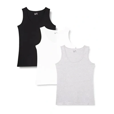 Image of Berydale Womens Bd161 Top, Black / Light Grey Heather White, XL UK