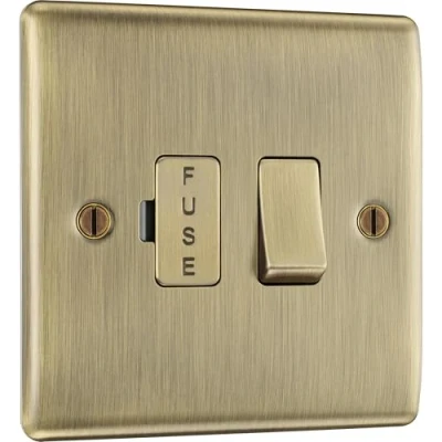 Image of BG Electrical Switched Fused Connection Unit, Antique Brass, 13 Amp