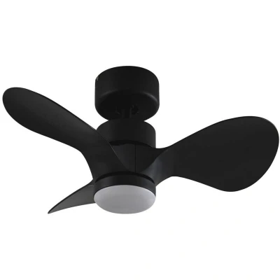 Image of Lindby LED ceiling fan Enon, black, DC motor, quiet
