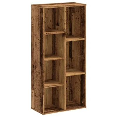 Image of vidaXL Bookcase Bookshelf/Book Rack/Storage Cabinet Engineered Wood, Old Brown 7 Compartments 50x25x105 cm
