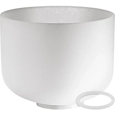 Image of Sonic Energy Crystal Singing Bowl 10“ Heart Chakra 432 Hz Tuning, Note F4 For Meditation, Yoga, Sound Healing Silicone Ring included (CSB10F)