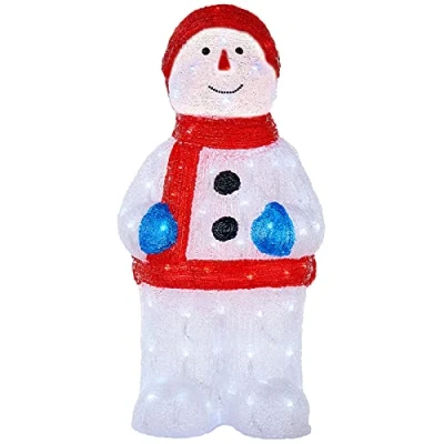 Image of WeRChristmas Pre Lit Acrylic Snowman with 96 Bright White LEDs