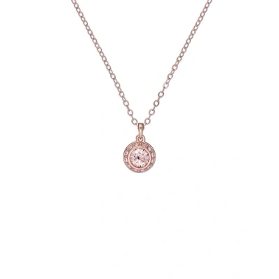 Image of Ted Baker Soltell Solitaire Sparkle Crystal Necklace For Women (Rose Gold Tone/Crystal)