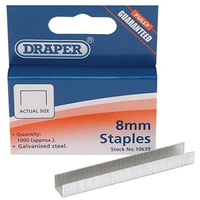 Image of Draper Steel Staples, 8 x 10mm (Pack of 1000)