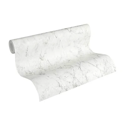 Image of A.S. Création Marble Wallpaper Elements Non Woven 10.05 m x 0.53 White Grey Made in Germany 361573 36157 3