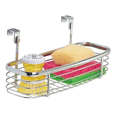Image of iDesign Axis Kitchen and Office Over the Cabinet Tray Organizer Holder, 11 by 5 Inch, Chrome