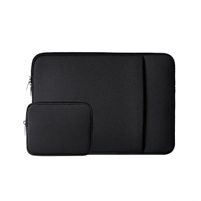 Image of RAINYEAR 14 Inch Laptop Sleeve Case Protective Soft Padded Zipper Cover Carrying Computer Bag with Front Pocket &amp; Accessories Pouch,Compatible 14&quot; Notebook Chromebook Tablet Ultrabook(Black)