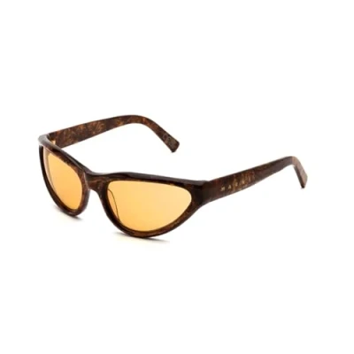 Image of Marni Unisex Mavericks Radica QCO Sunglasses Acetate Brown Wraparound Normal
