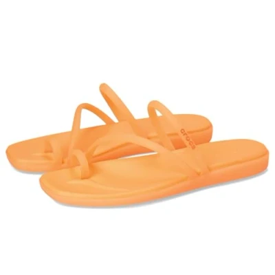 Image of Crocs Women&#039;s Miami Frosted Toe Loop Sandal, Orangesicle, 5 UK