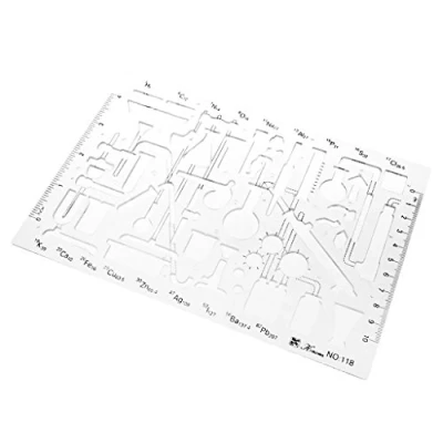 Image of Chemistry Chemical Lab Laboratory Geometry Technical Drawing Template Stencil Science Test Tube Experiment Symbols School College