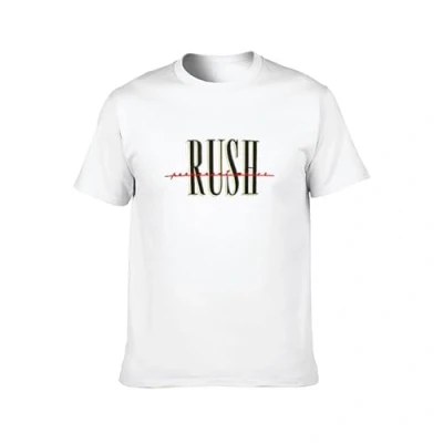 Image of Rush Permanent Waves Rock Tour Merch Geddy Lee Tom SawyerVintage T Shirt Short Sleeve Funny Top White L
