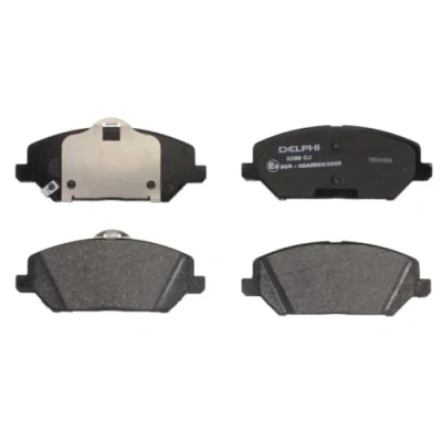 Image of 58101G4A00, 58101G4A10, 58302G4A30 Brake pad set DELPHI LP3385 with acoustic wear warning anti squeak plate without accessories