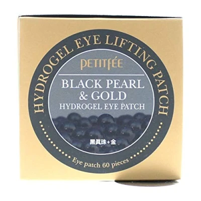 Image of Petitfee, Black Pearl &amp; Gold Hydrogel Eye Patch, 60 Patches