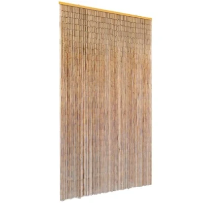 Image of vidaXL Door Curtain Bamboo, 120x220cm, Brown, Insect Screen, Privacy and Insulation