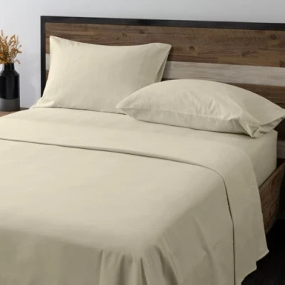 Image of GC GAVENO CAVAILIA Luxury King Size Bed Sheets, 100% Natural Brushed Cotton Flannelette Sheet Set Includes Fitted Sheet, Flat With Pillowcases, Cream Bedding