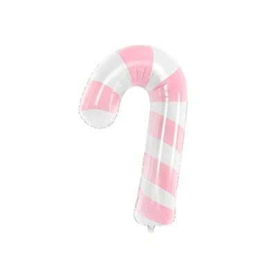 Image of Party Deco Pink Christmas Candy Cane Foil Balloon Large