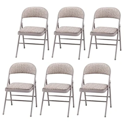 Image of Crystals Deluxe Fabric Padded with Heavy Duty Steel Metal Frame Folding Back Rest Chair for Home Garden Office Computer Desk (6)
