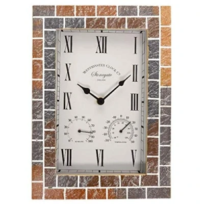 Image of Smart Garden Stonegate Quad Clock, Thermometer &amp; Hygrometer For Indoor Outdoor Use