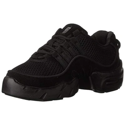 Image of Bloch Dance Women&#039;s Boost DRT Suede and Mesh Split Sole Sneaker, Black, 3.5 UK