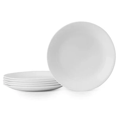 Image of Corelle Winter Frost 6 Pack Lunch Plates, White 8.5&quot; / 21.6cm