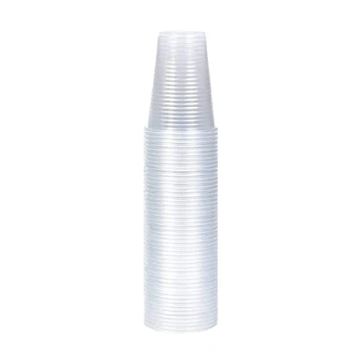 Image of 100 X 180ML Clear Plastic Disposable Drink Cups for Water Coolers/Travel/Camping/Parties and Events (180ML / 7 Ounce) (100)