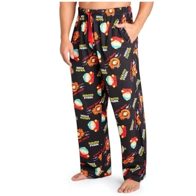 Image of South Park Mens Pyjama Bottoms Comfy PJs Loungewear Trousers Funny Gifts for Him (XL, Black/Multi)