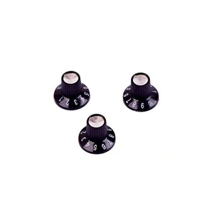 Image of Alnicov 3pcs Guitar Amplifier Knobs AMP Skirted Volume Tone Control for Parts(Black&amp;Silver)